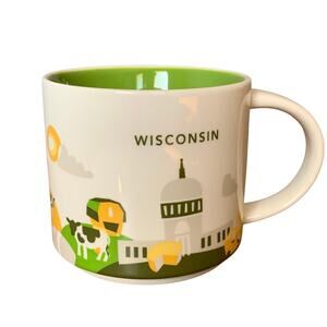 Starbucks Wisconsin You Are Here 2016 Coffee Tea Mug Cup Ceramic 14oz